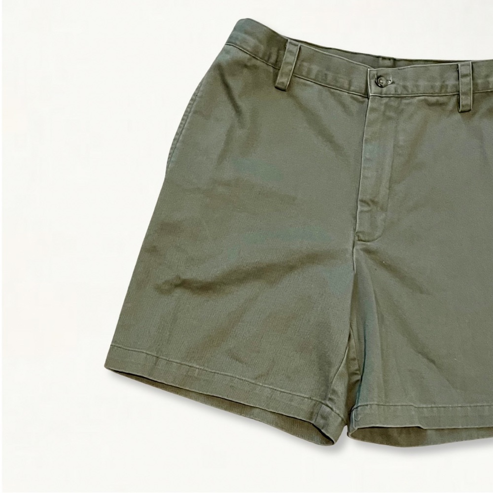 Vintage 1990s 90s Ralph Lauren Sport Cotton High-Waisted Chino Short Olive Green - Picture 2 of 12